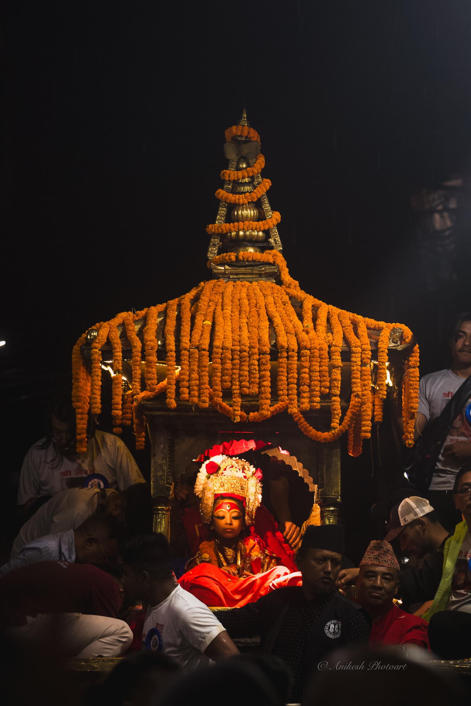 A Bhairav display during Indra Jatra